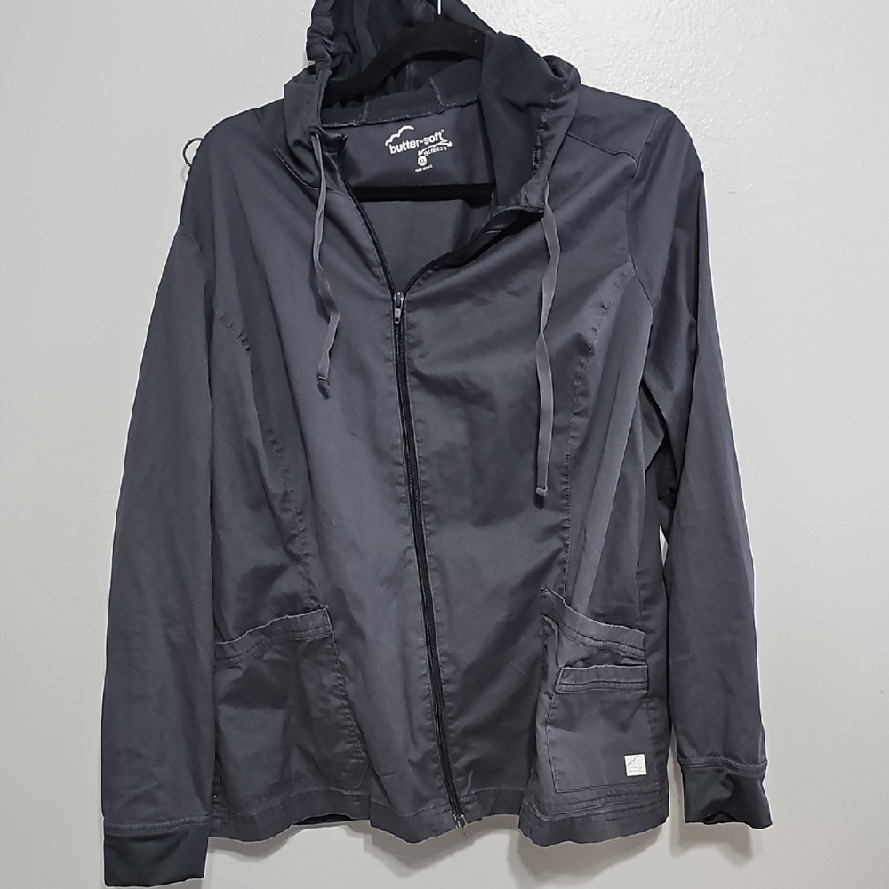 Butter Soft Stretch XL Charcoal Zip-Up Jacket